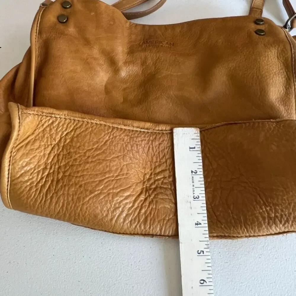 American Leather Co. Lenox Triple Entry Satchel Cafe Latte Tan Purse Handbag